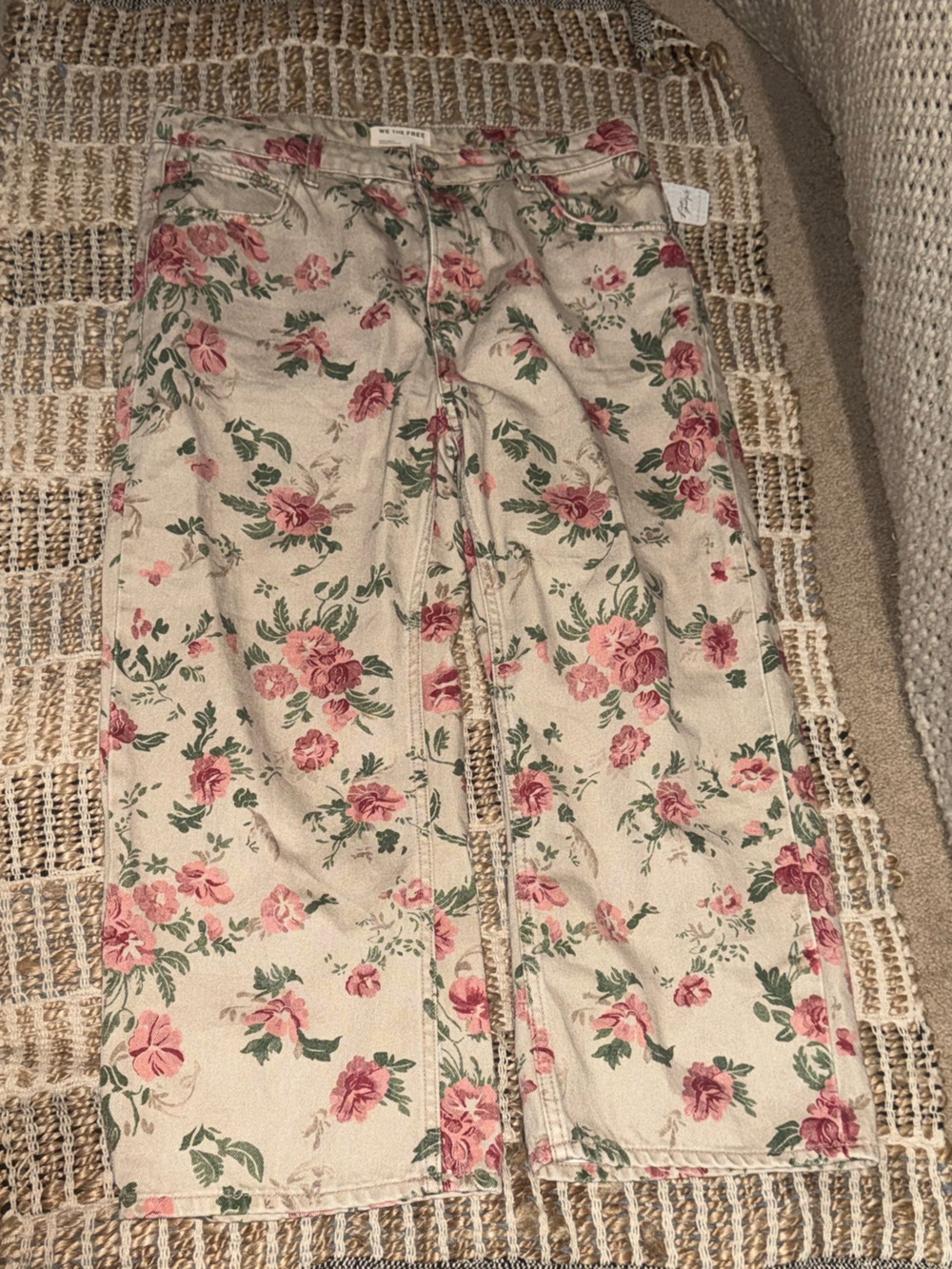 We the free Deep Trance Floral barrel wide Leg Ankle Jeans 31 new - Picture 6 of 9